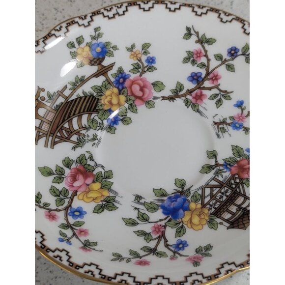 AYNSLEY Pagoda Teacup & Saucer - Made in England - Picture 8 of 9